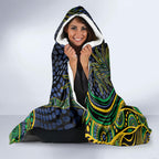 Australian South Sea Islander National Recognition Day Hooded Blanket Southern Cross Aboriginal Dot Art Sugarcane