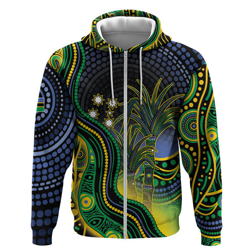 Australian South Sea Islanders National Recognition Day Hoodie Southern Cross Aboriginal Dot Art Sugarcane