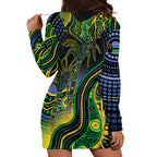 Australian South Sea Islanders National Recognition Day Hoodie Dress Southern Cross Aboriginal Dot Art Sugarcane