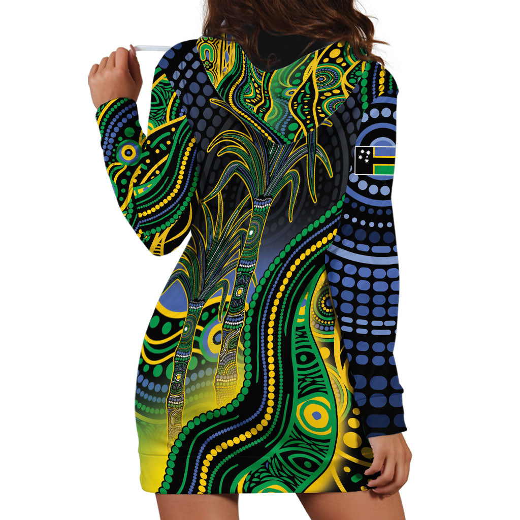 Australian South Sea Islanders National Recognition Day Hoodie Dress Southern Cross Aboriginal Dot Art Sugarcane