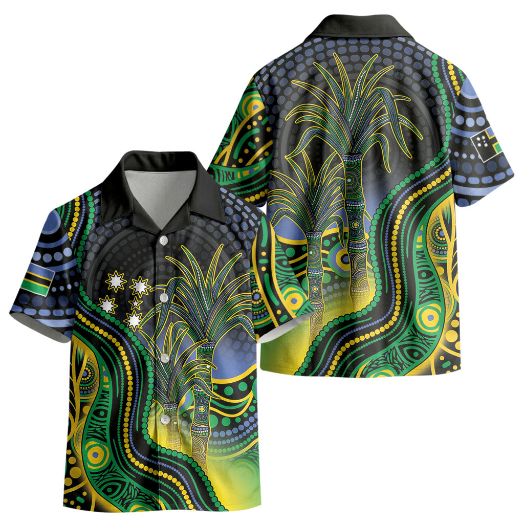 Australian South Sea Islanders National Recognition Day Kid Hawaiian Shirt Southern Cross Aboriginal Dot Art Sugarcane