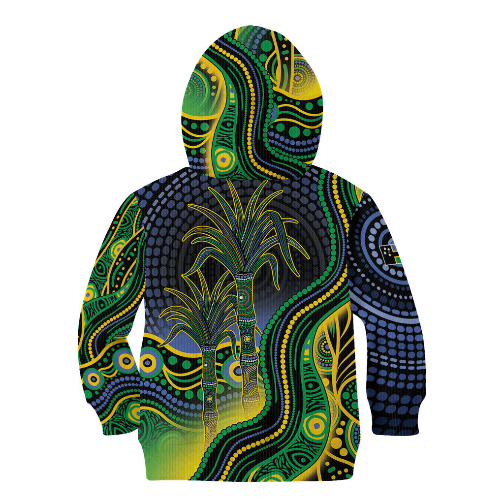 Australian South Sea Islander National Recognition Day Kid Hoodie Southern Cross Aboriginal Dot Art Sugarcane