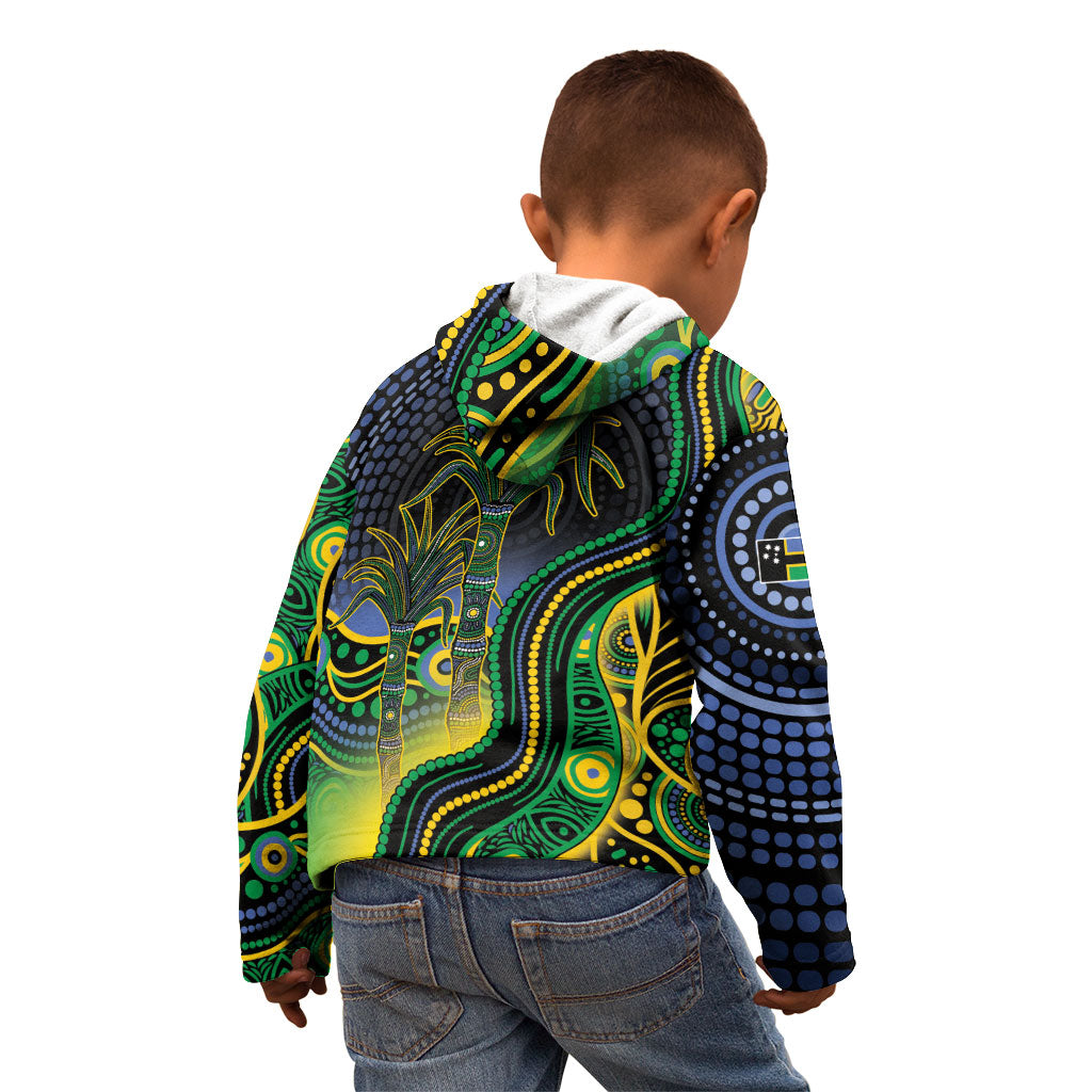 Australian South Sea Islander National Recognition Day Kid Hoodie Southern Cross Aboriginal Dot Art Sugarcane