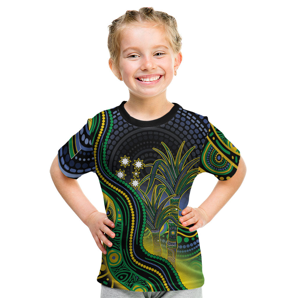 Australian South Sea Islanders National Recognition Day Kid T Shirt Southern Cross Aboriginal Dot Art Sugarcane