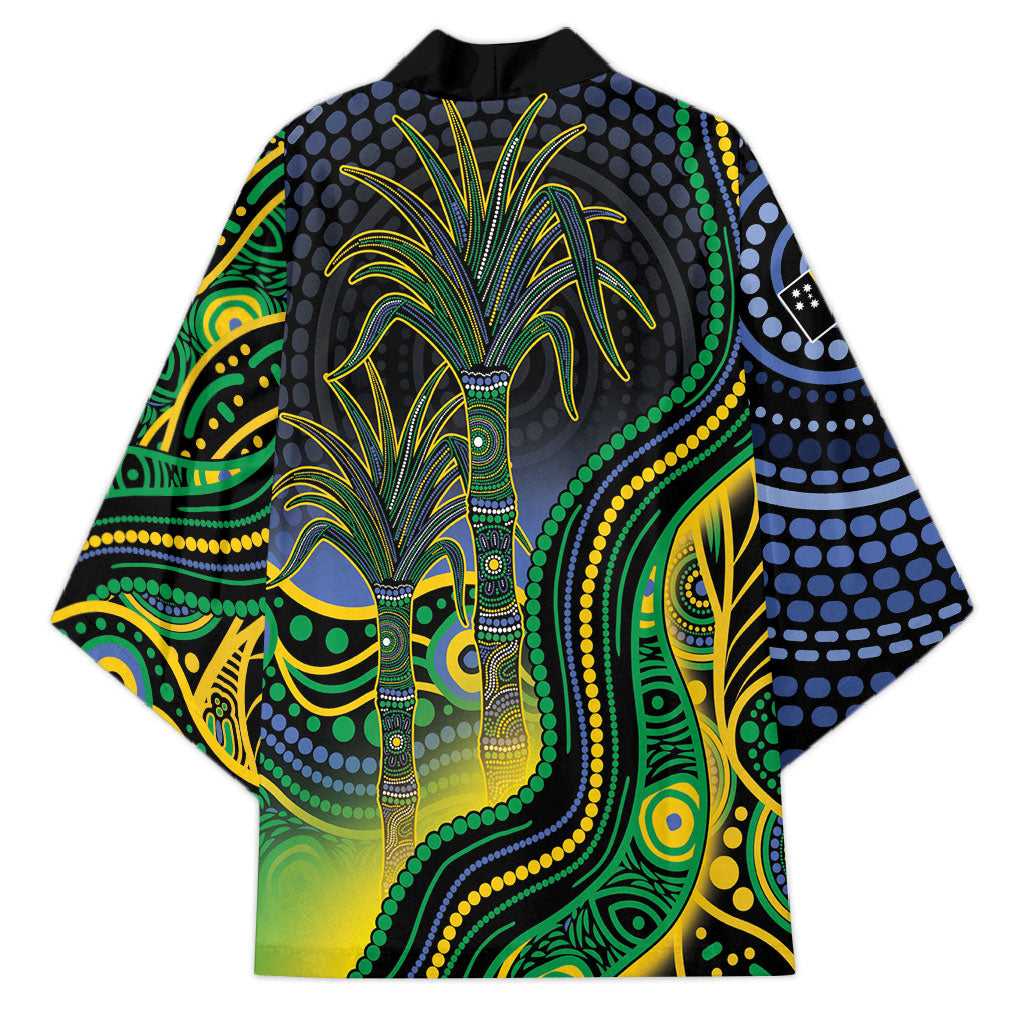 Australian South Sea Islander National Recognition Day Kimono Southern Cross Aboriginal Dot Art Sugarcane