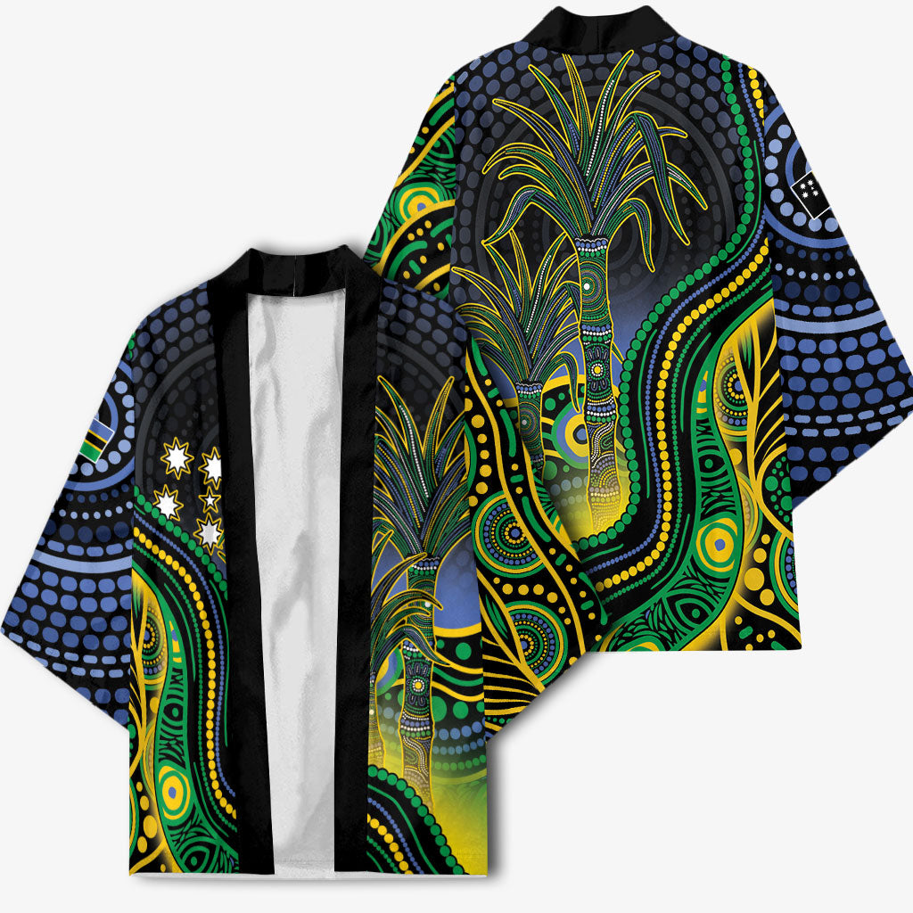 Australian South Sea Islander National Recognition Day Kimono Southern Cross Aboriginal Dot Art Sugarcane