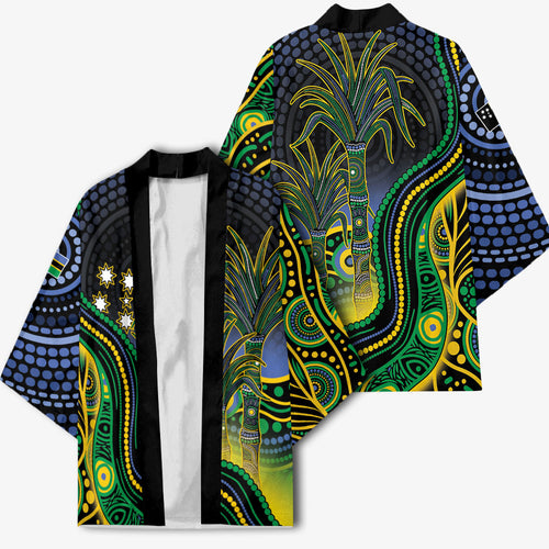 Australian South Sea Islanders National Recognition Day Kimono Southern Cross Aboriginal Dot Art Sugarcane