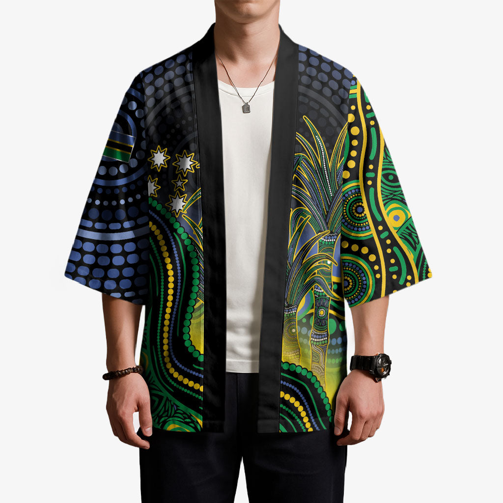 Australian South Sea Islander National Recognition Day Kimono Southern Cross Aboriginal Dot Art Sugarcane