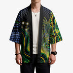 Australian South Sea Islander National Recognition Day Kimono Southern Cross Aboriginal Dot Art Sugarcane