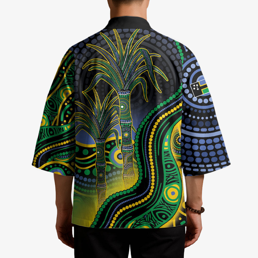 Australian South Sea Islander National Recognition Day Kimono Southern Cross Aboriginal Dot Art Sugarcane
