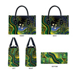 Australian South Sea Islander National Recognition Day Leather Bag Southern Cross Aboriginal Dot Art Sugarcane