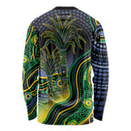 Australian South Sea Islanders National Recognition Day Long Sleeve Shirt Southern Cross Aboriginal Dot Art Sugarcane
