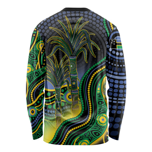 Australian South Sea Islanders National Recognition Day Long Sleeve Shirt Southern Cross Aboriginal Dot Art Sugarcane