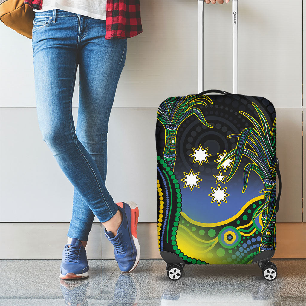 Australian South Sea Islanders National Recognition Day Luggage Cover Southern Cross Aboriginal Dot Art Sugarcane