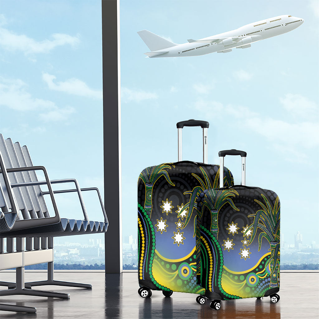 Australian South Sea Islanders National Recognition Day Luggage Cover Southern Cross Aboriginal Dot Art Sugarcane