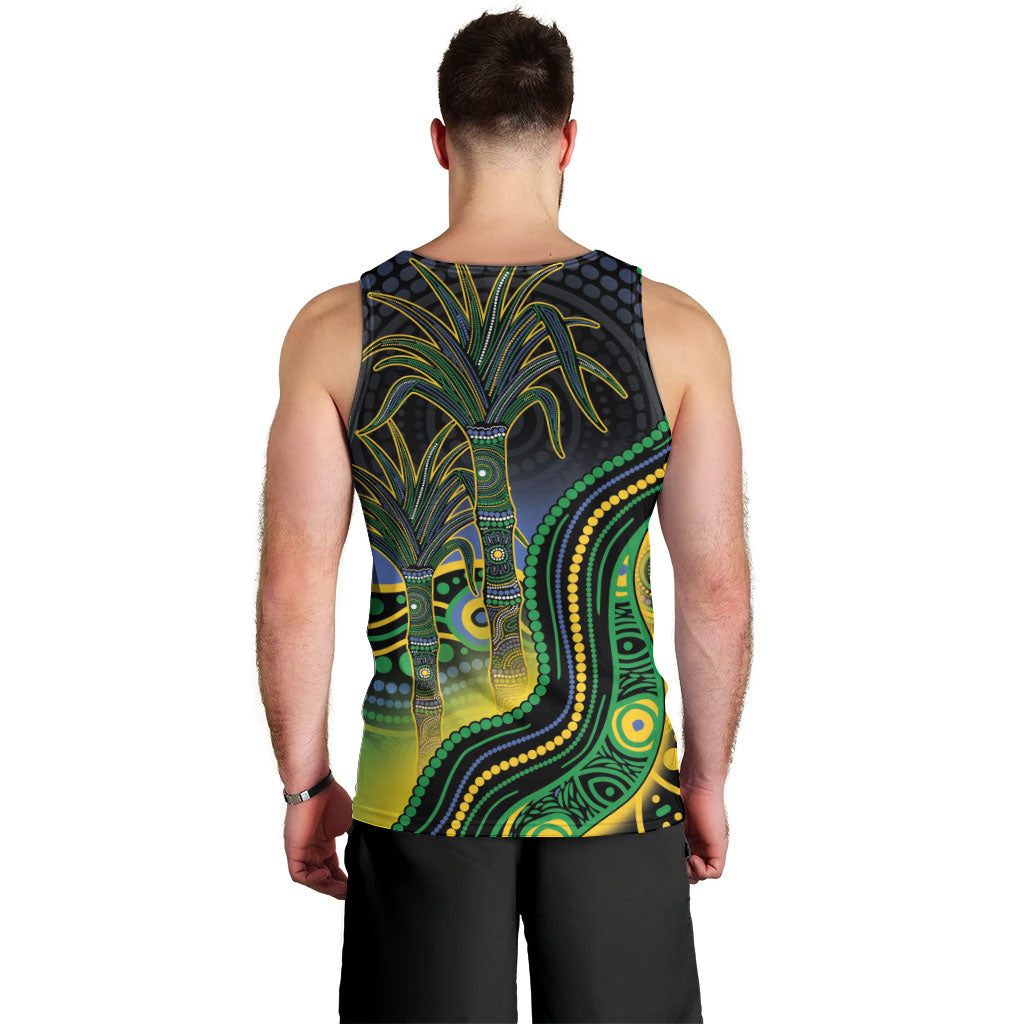 Australian South Sea Islander National Recognition Day Men Tank Top Southern Cross Aboriginal Dot Art Sugarcane