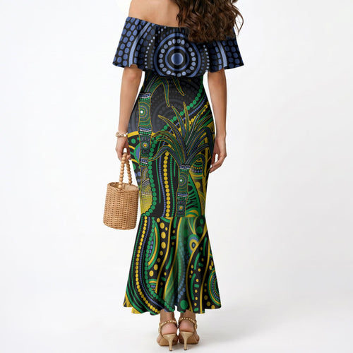 Australian South Sea Islanders National Recognition Day Mermaid Dress Southern Cross Aboriginal Dot Art Sugarcane