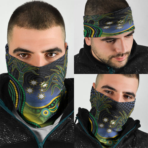 Australian South Sea Islanders National Recognition Day Neck Gaiter Southern Cross Aboriginal Dot Art Sugarcane