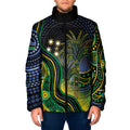 Australian South Sea Islander National Recognition Day Padded Jacket Southern Cross Aboriginal Dot Art Sugarcane