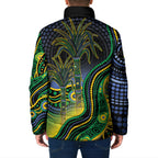 Australian South Sea Islander National Recognition Day Padded Jacket Southern Cross Aboriginal Dot Art Sugarcane