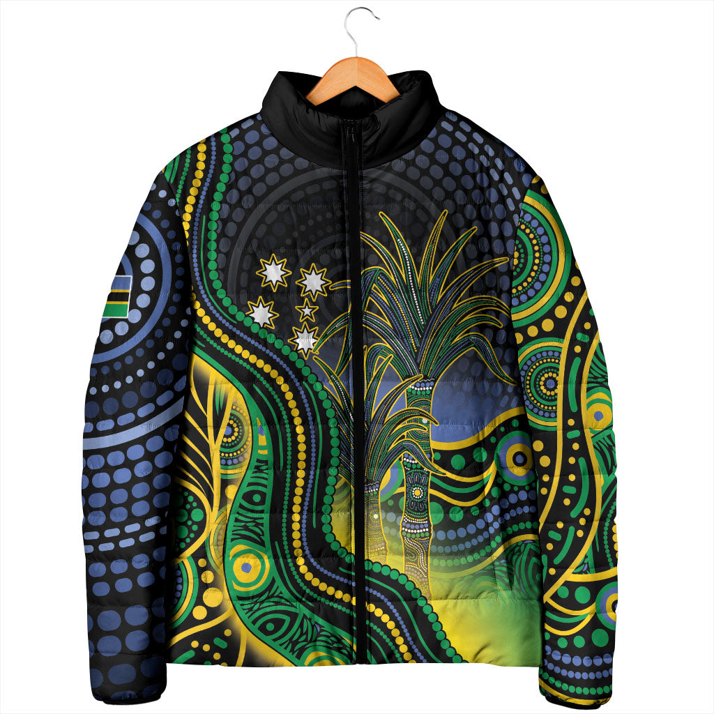 Australian South Sea Islander National Recognition Day Padded Jacket Southern Cross Aboriginal Dot Art Sugarcane