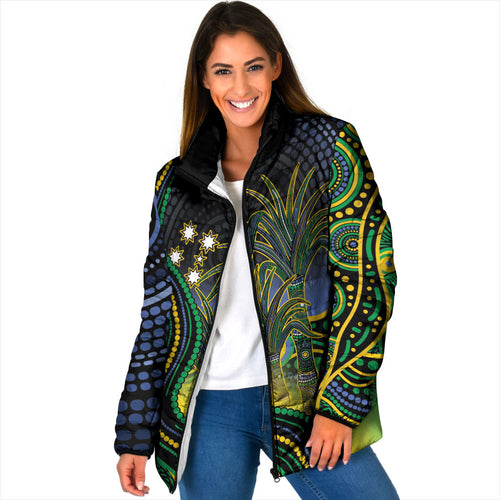 Australian South Sea Islanders National Recognition Day Padded Jacket Southern Cross Aboriginal Dot Art Sugarcane