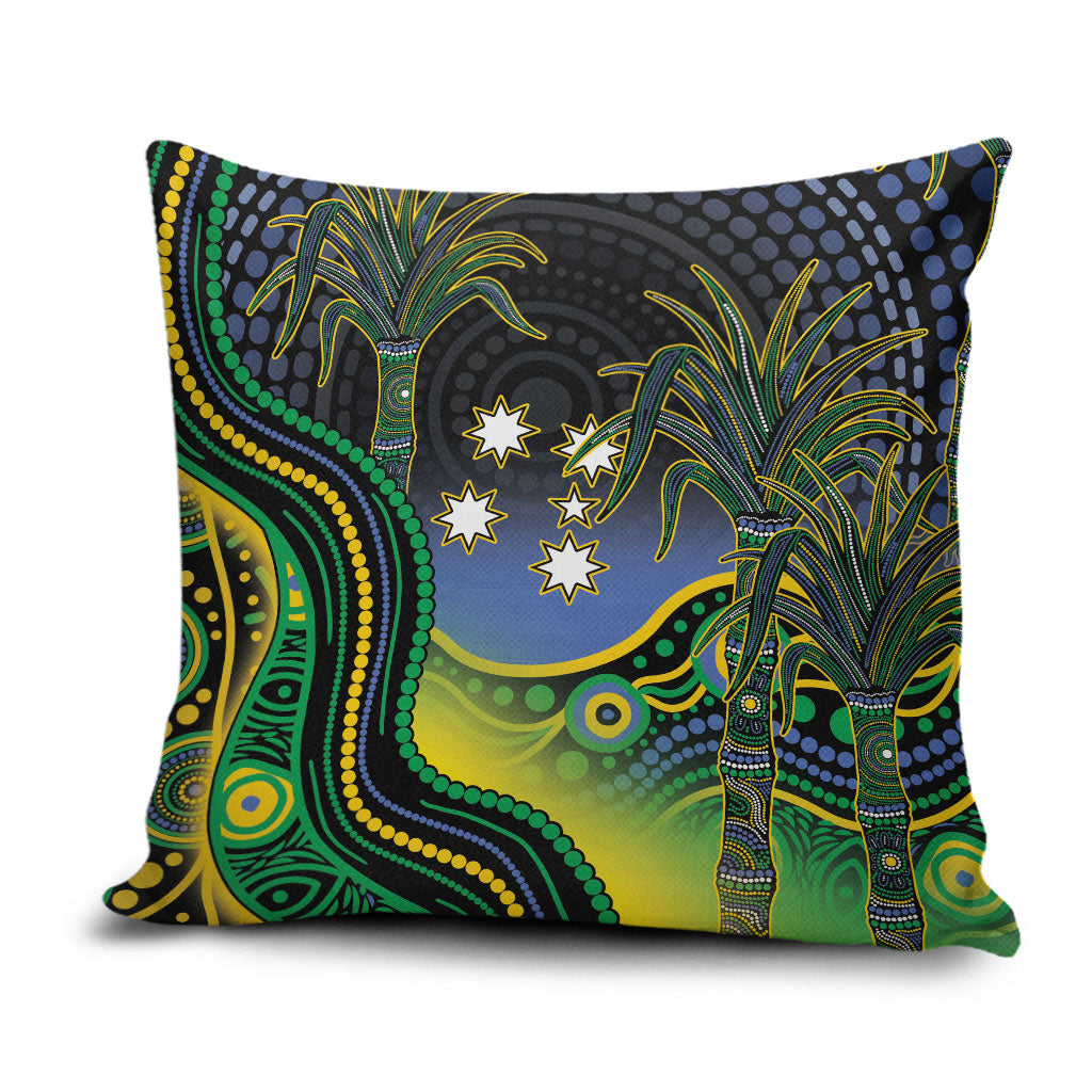 Australian South Sea Islander National Recognition Day Pillow Cover Southern Cross Aboriginal Dot Art Sugarcane