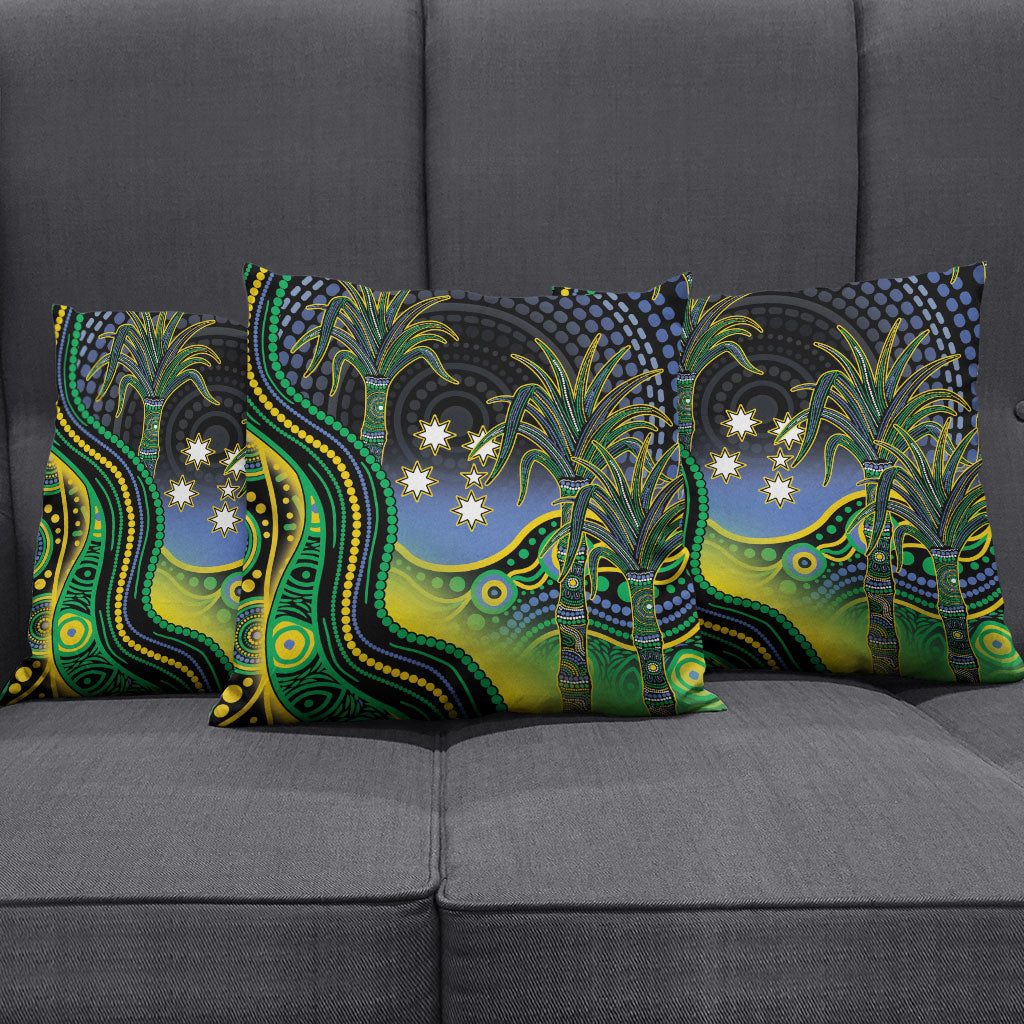 Australian South Sea Islander National Recognition Day Pillow Cover Southern Cross Aboriginal Dot Art Sugarcane