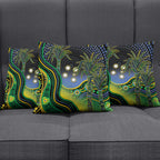Australian South Sea Islander National Recognition Day Pillow Cover Southern Cross Aboriginal Dot Art Sugarcane