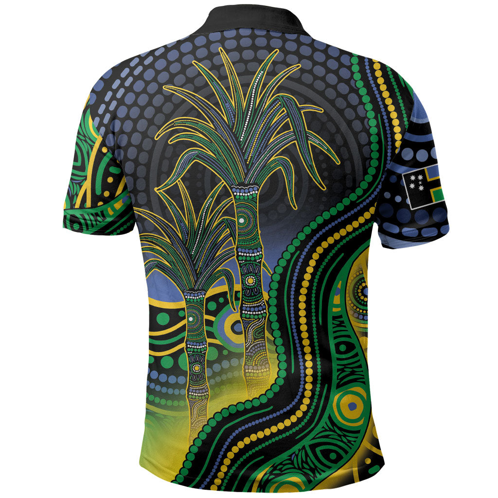 Australian South Sea Islander National Recognition Day Polo Shirt Southern Cross Aboriginal Dot Art Sugarcane