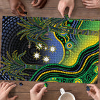 Australian South Sea Islander National Recognition Day Puzzle Southern Cross Aboriginal Dot Art Sugarcane