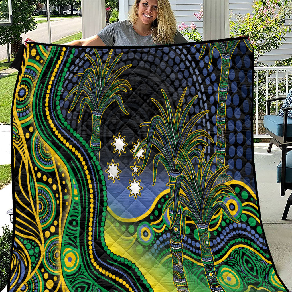 Australian South Sea Islander National Recognition Day Quilt Southern Cross Aboriginal Dot Art Sugarcane