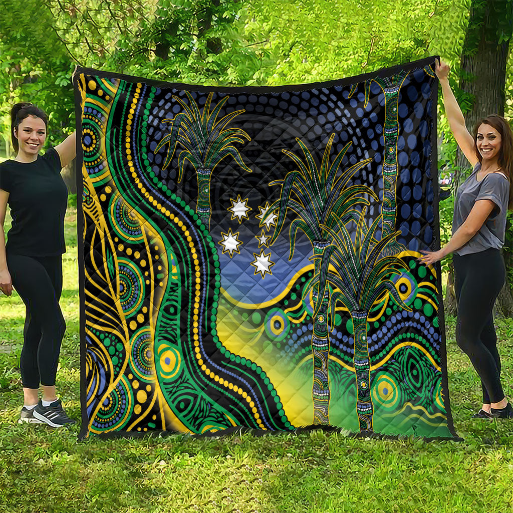 Australian South Sea Islander National Recognition Day Quilt Southern Cross Aboriginal Dot Art Sugarcane