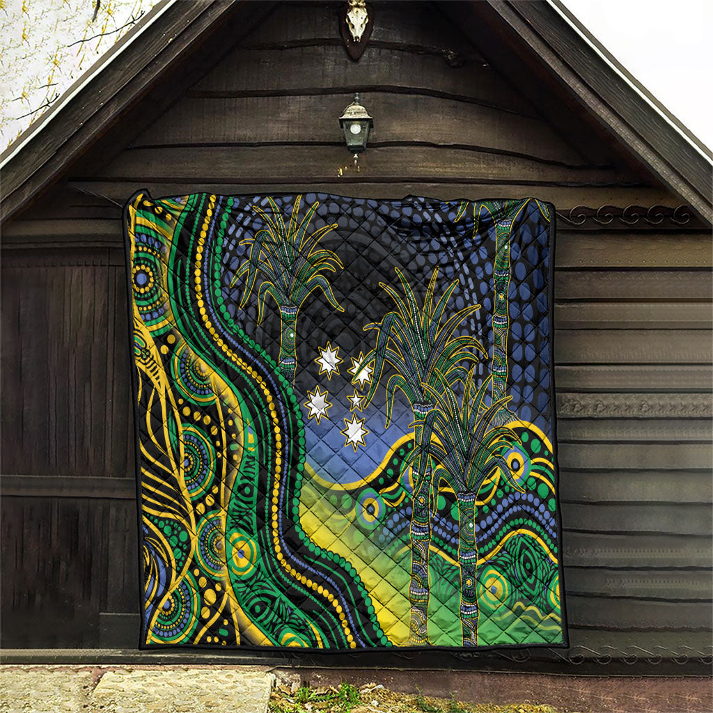 Australian South Sea Islander National Recognition Day Quilt Southern Cross Aboriginal Dot Art Sugarcane
