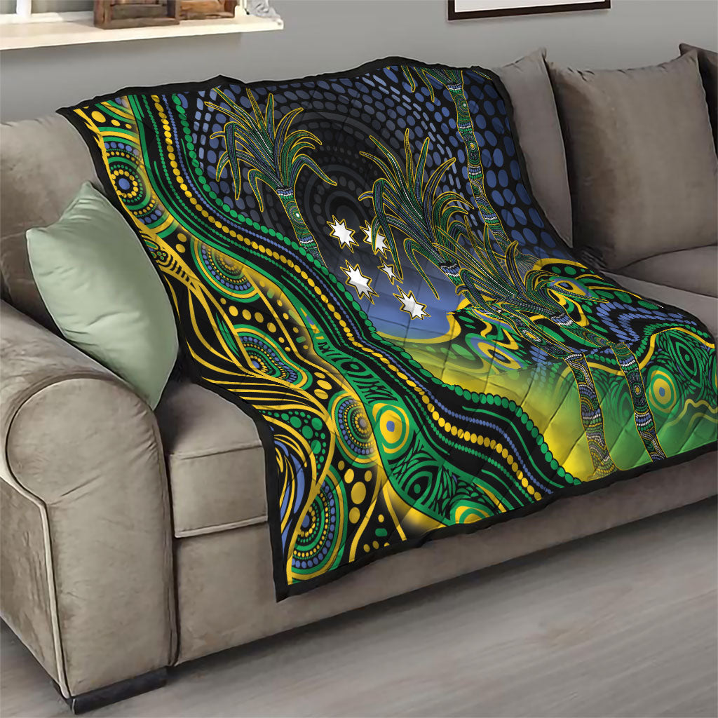 Australian South Sea Islander National Recognition Day Quilt Southern Cross Aboriginal Dot Art Sugarcane