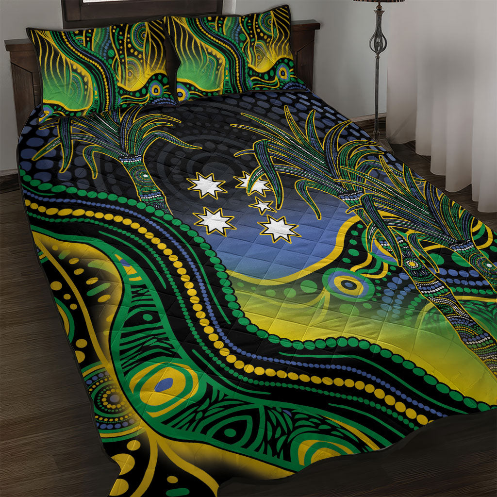 Australian South Sea Islanders National Recognition Day Quilt Bed Set Southern Cross Aboriginal Dot Art Sugarcane