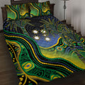 Australian South Sea Islanders National Recognition Day Quilt Bed Set Southern Cross Aboriginal Dot Art Sugarcane