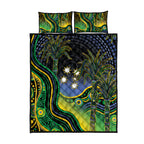 Australian South Sea Islanders National Recognition Day Quilt Bed Set Southern Cross Aboriginal Dot Art Sugarcane