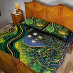 Australian South Sea Islanders National Recognition Day Quilt Bed Set Southern Cross Aboriginal Dot Art Sugarcane