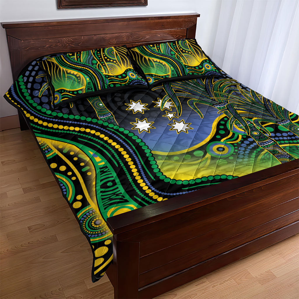 Australian South Sea Islanders National Recognition Day Quilt Bed Set Southern Cross Aboriginal Dot Art Sugarcane