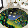 Australian South Sea Islander National Recognition Day Round Carpet Southern Cross Aboriginal Dot Art Sugarcane