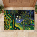 Australian South Sea Islander National Recognition Day Rubber Doormat Southern Cross Aboriginal Dot Art Sugarcane