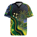 Australian South Sea Islander National Recognition Day Rugby Jersey Southern Cross Aboriginal Dot Art Sugarcane