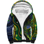 Australian South Sea Islanders National Recognition Day Sherpa Hoodie Southern Cross Aboriginal Dot Art Sugarcane