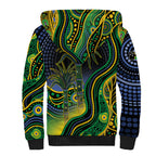 Australian South Sea Islanders National Recognition Day Sherpa Hoodie Southern Cross Aboriginal Dot Art Sugarcane