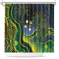 Australian South Sea Islander National Recognition Day Shower Curtain Southern Cross Aboriginal Dot Art Sugarcane