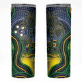 Australian South Sea Islanders National Recognition Day Skinny Tumbler Southern Cross Aboriginal Dot Art Sugarcane