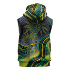 Australian South Sea Islander National Recognition Day Sleeveless Hoodie Southern Cross Aboriginal Dot Art Sugarcane