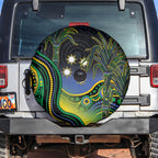 Australian South Sea Islander National Recognition Day Spare Tire Cover Southern Cross Aboriginal Dot Art Sugarcane