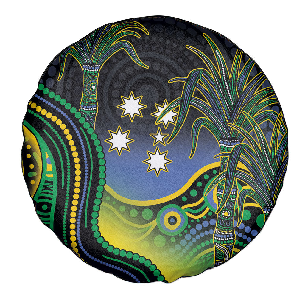 Australian South Sea Islander National Recognition Day Spare Tire Cover Southern Cross Aboriginal Dot Art Sugarcane